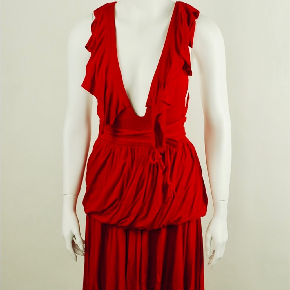 🆕 Red Tiered Infinity Dress